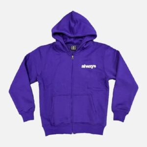 Adwysd Always Up Purple Zip Up Hoodie